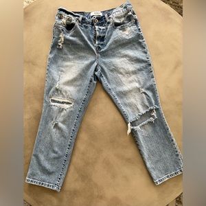 Pistola Distress Patched Jeans, Size: 28